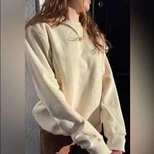 Brandy Melville Cream Oversized Erica Sweatshirt Pullover Sweater Top Cozy